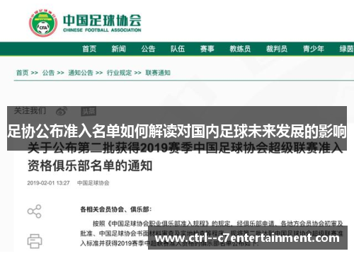 足协公布准入名单如何解读对国内足球未来发展的影响